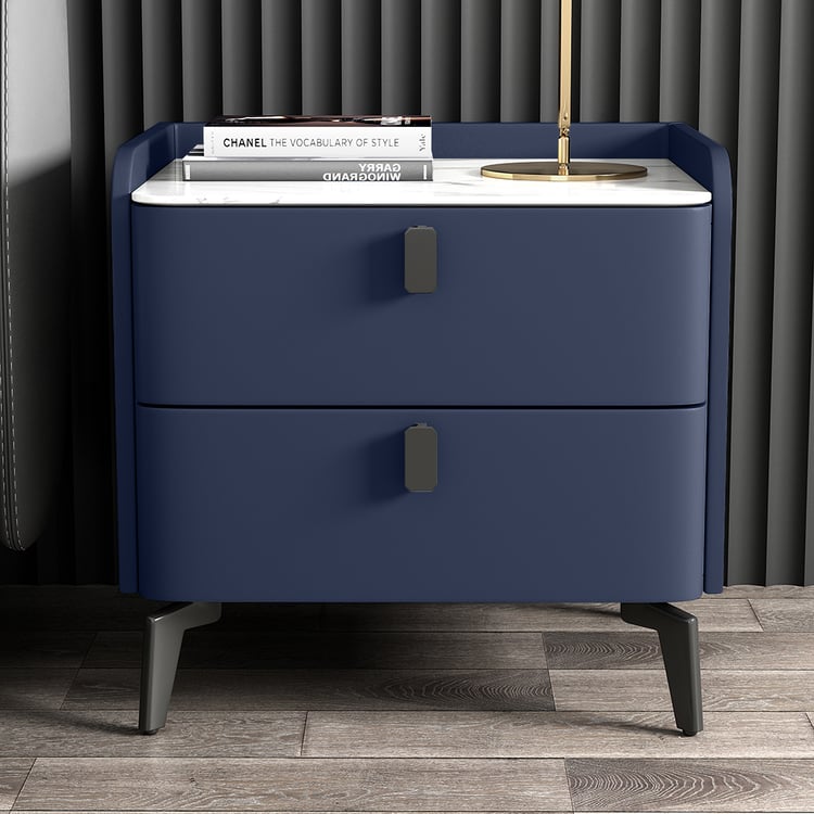 Luxe Marble Top 2-Drawer Bedside Table