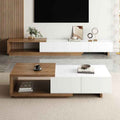 Marble & Walnut Square Coffee Table