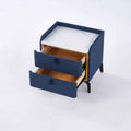 Luxe Marble Top 2-Drawer Bedside Table
