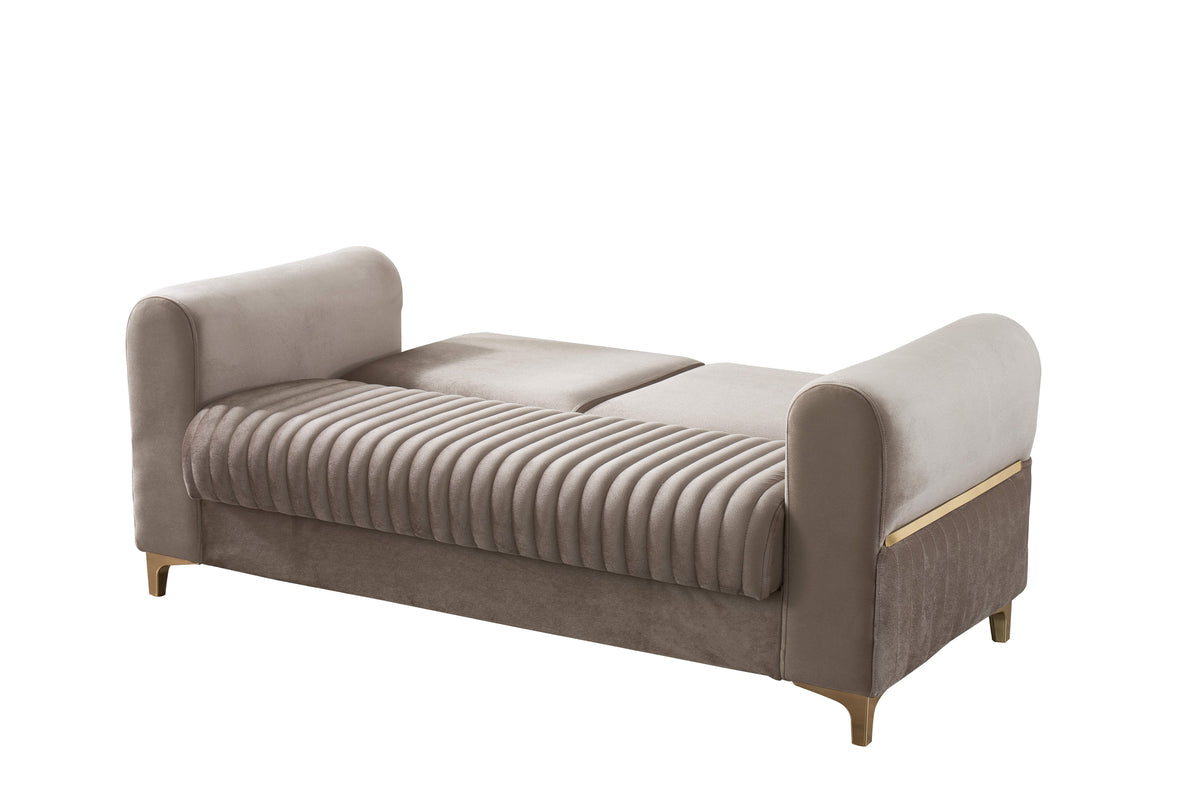 Aurelia Channel-Tufted Velvet Sleeper Sofa