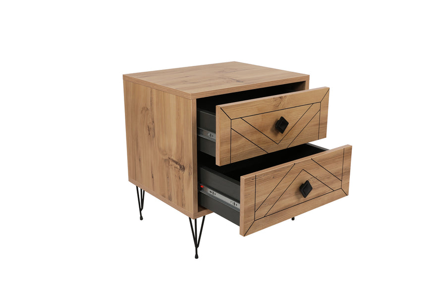 Parquet Geometric Bedside Table