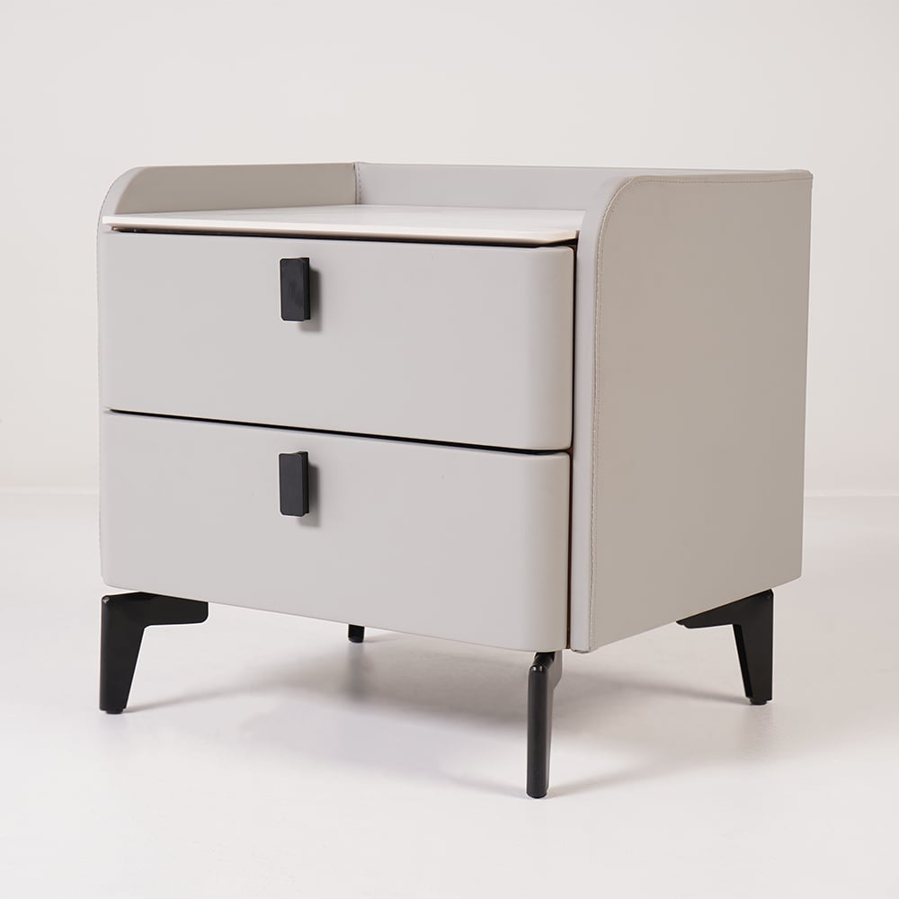 Luxe Marble Top 2-Drawer Bedside Table