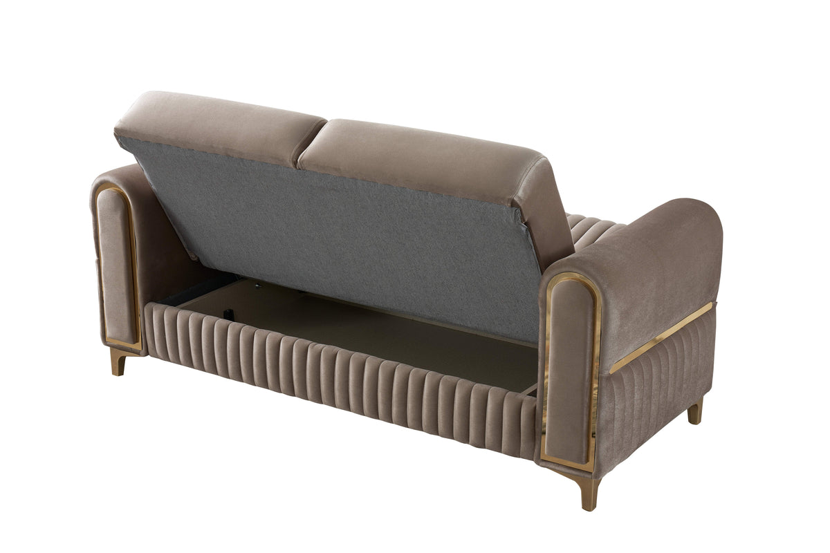 Aurelia Channel-Tufted Velvet Sleeper Sofa