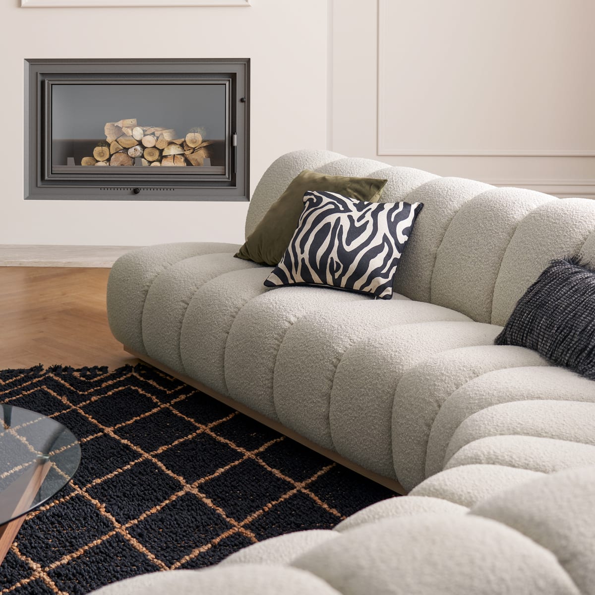 Marlow Bouclé Round Corner Sectional Sofa