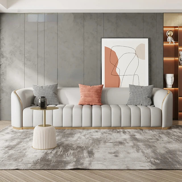 Head Leather Five-Seater Sofa