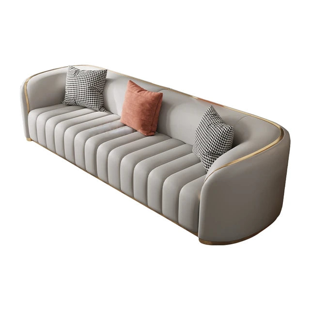 Head Leather Five-Seater Sofa