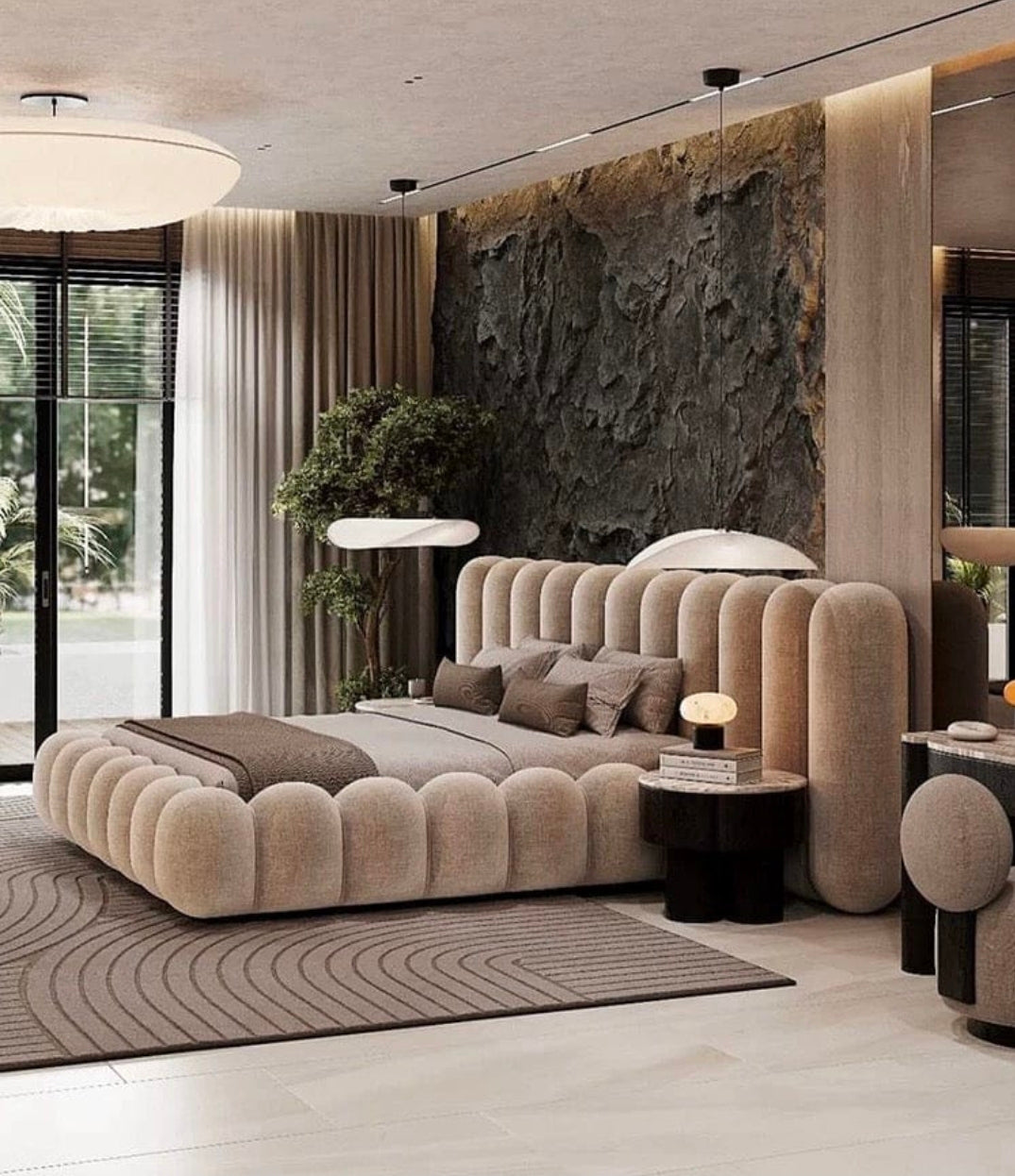 Luxe Bubble Upholstered Bed Suite