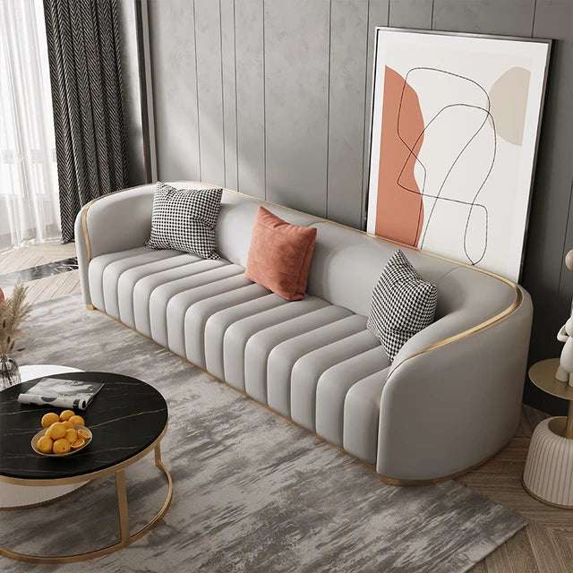 Head Leather Five-Seater Sofa