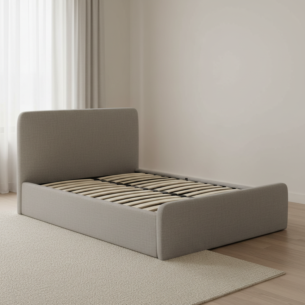 Aria bed in Gray Linen