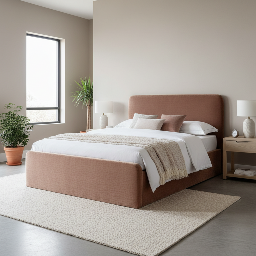 Aria bed in Rose Gold Velvet