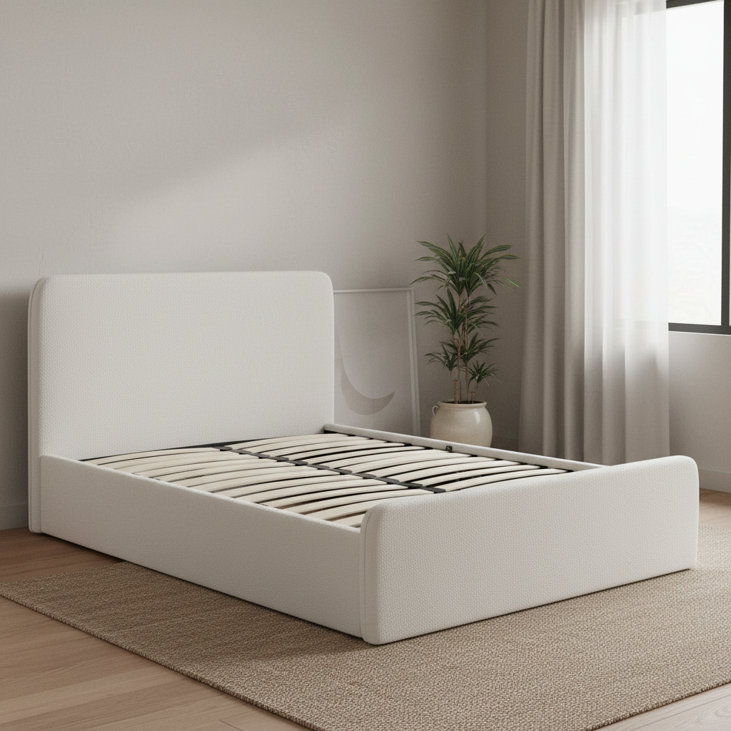 Aria bed in White Boucle