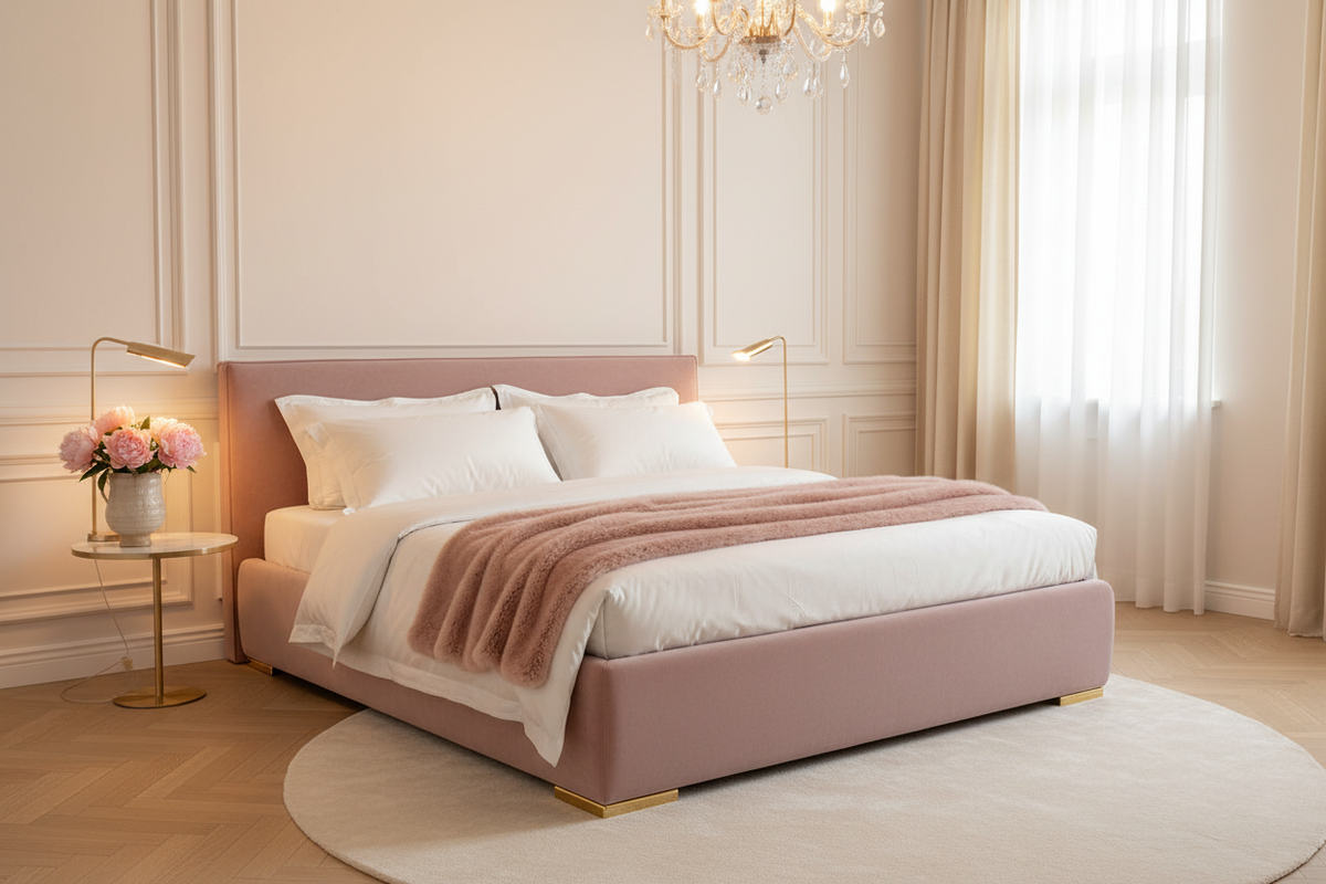Bed - Pink Velvet