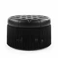 Black Fringe Ottoman