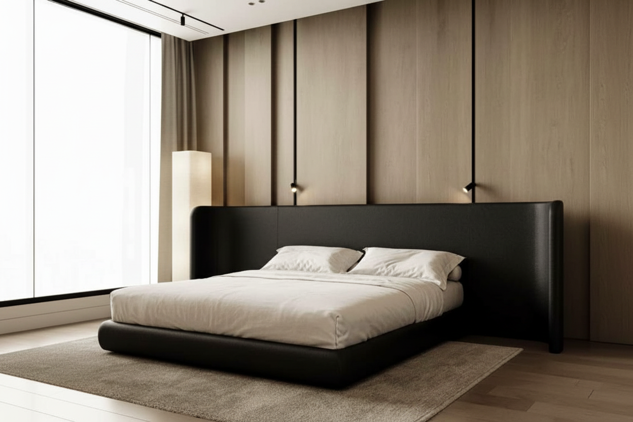 Black Leather Bed