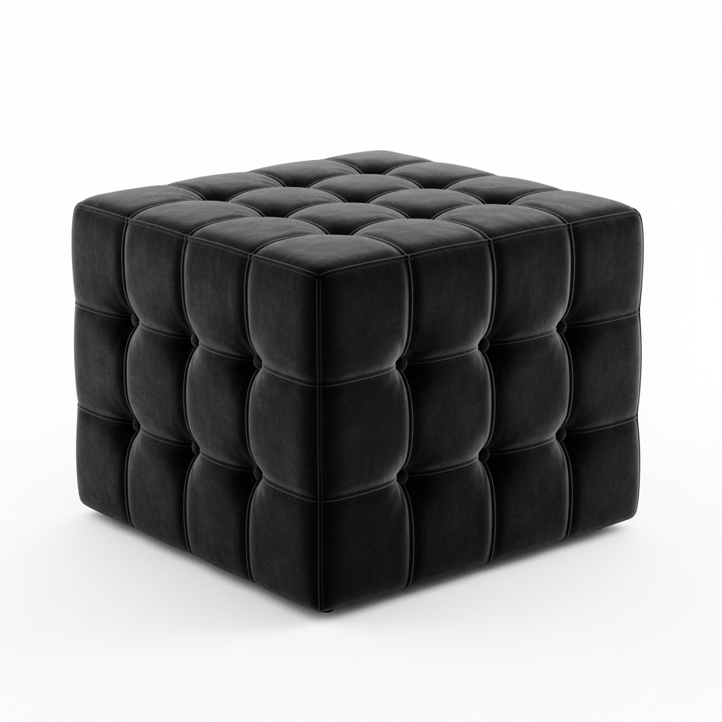 Black Square Ottoman