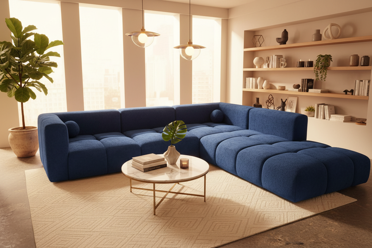 Blue Sofa Living Room