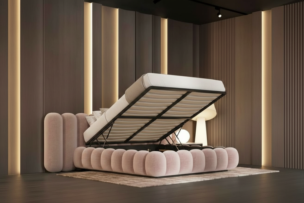 Blush Pink Open Storage