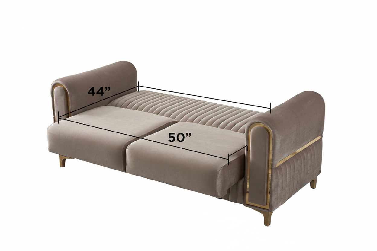 Blush Pink Sofa Bed Open