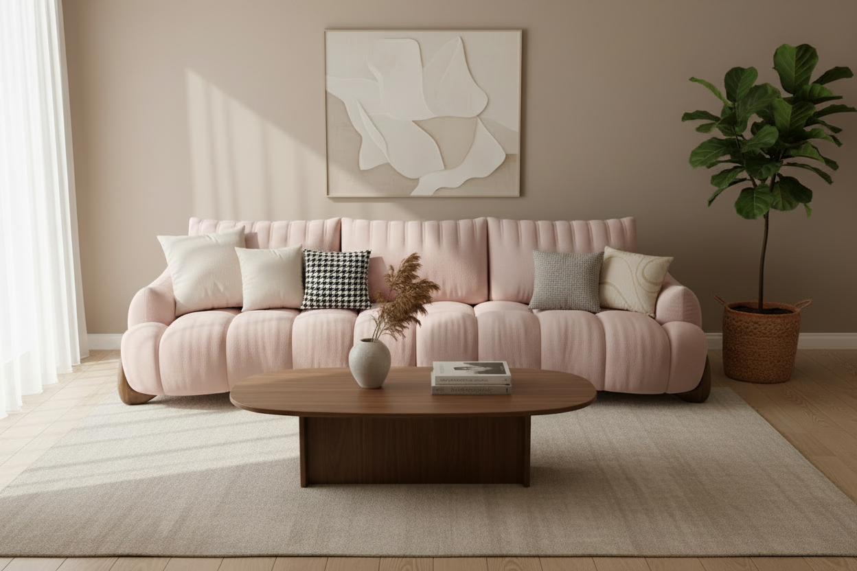 Blush Pink Sofa - Lifestyle