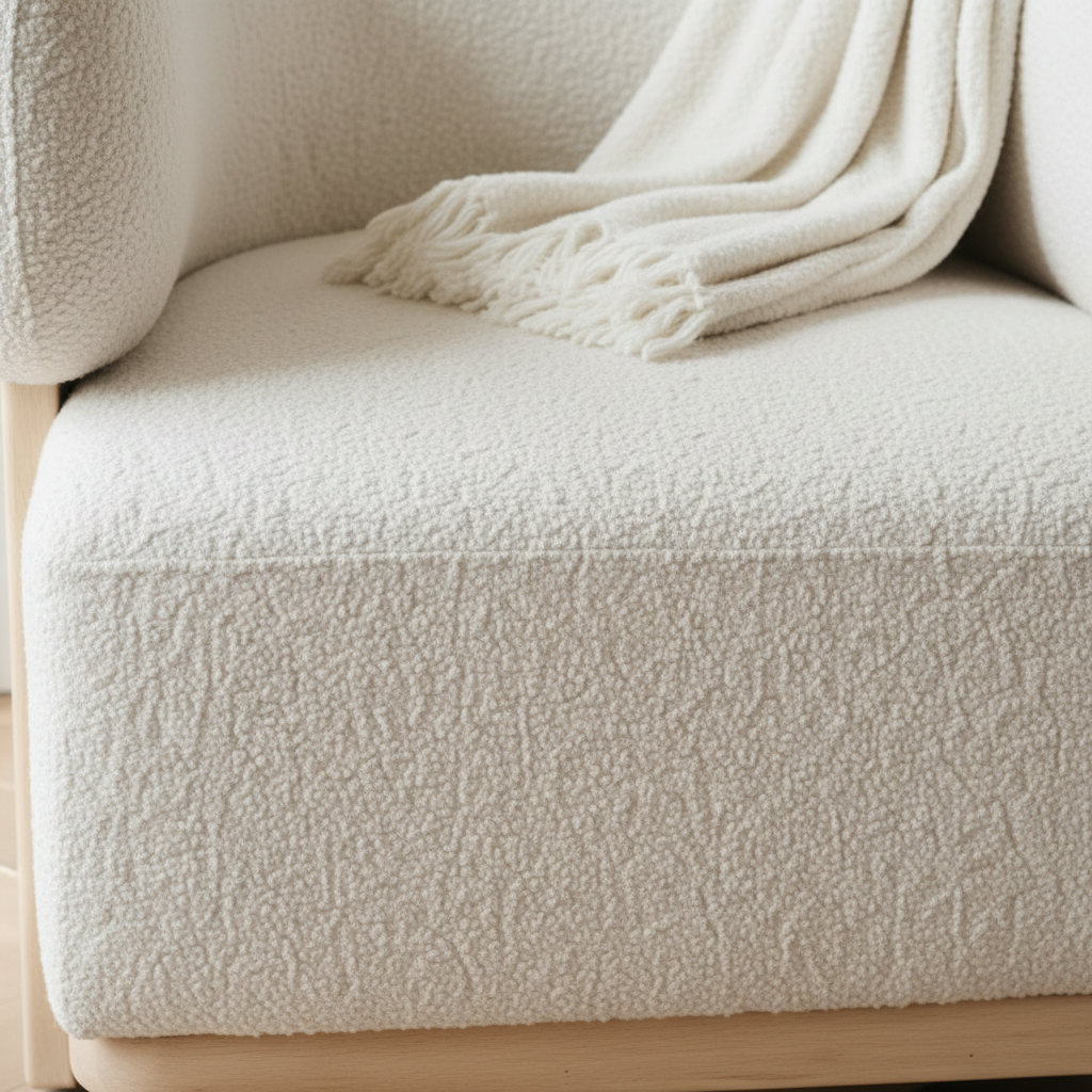 Boucle Barrel Chair - Fabric Detail