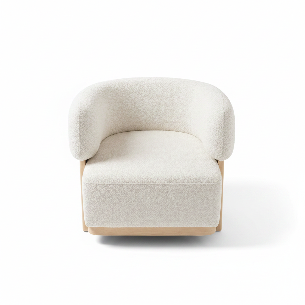 Boucle Barrel Chair - Studio Shot