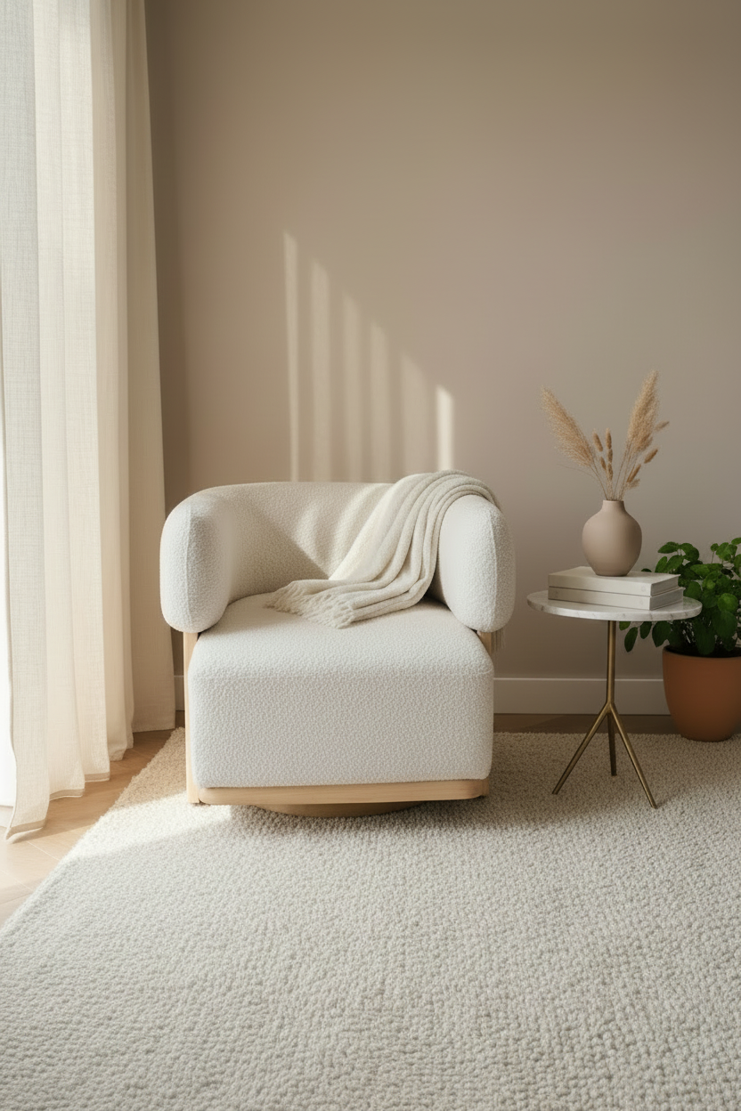 Boucle Chair - Close Lifestyle