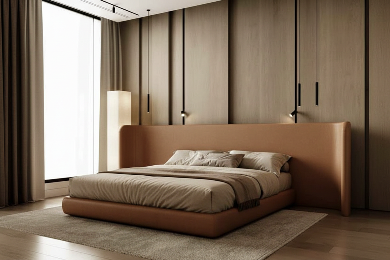 Brown Leather Bed