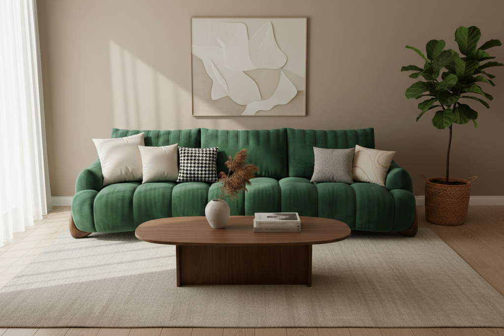 Emerald Green Sofa - Lifestyle