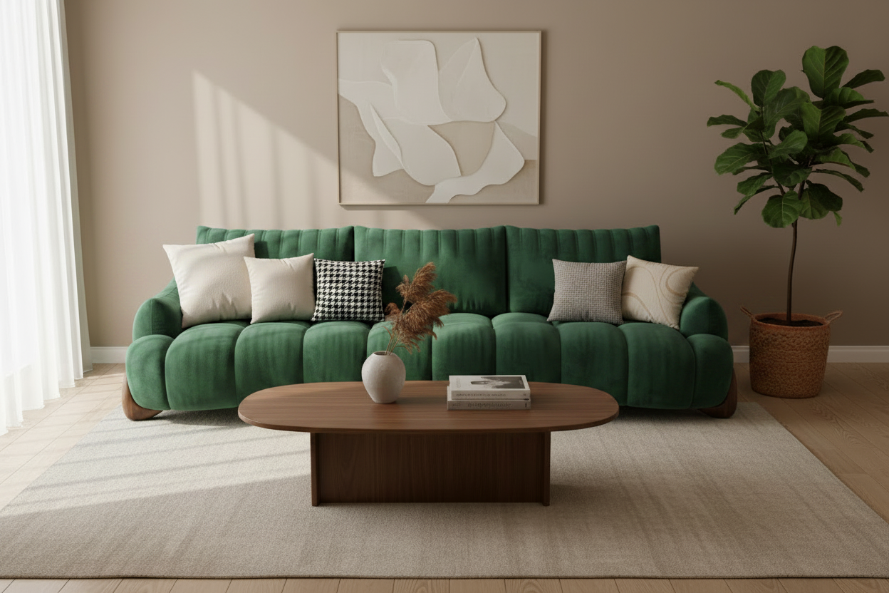 Emerald Green Sofa - Lifestyle