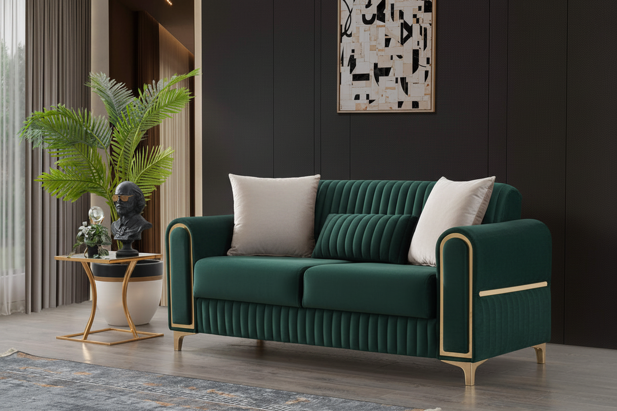 Emerald Green Velvet Sofa Bed