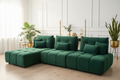 Modular Grid-Tufted Sectional Sofa Set