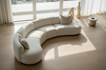Front angle – curved sectional sofa