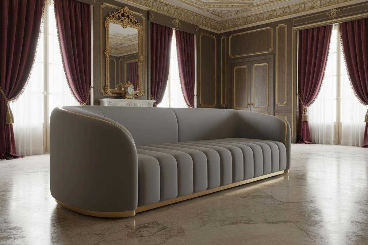Grey Velvet Sofa