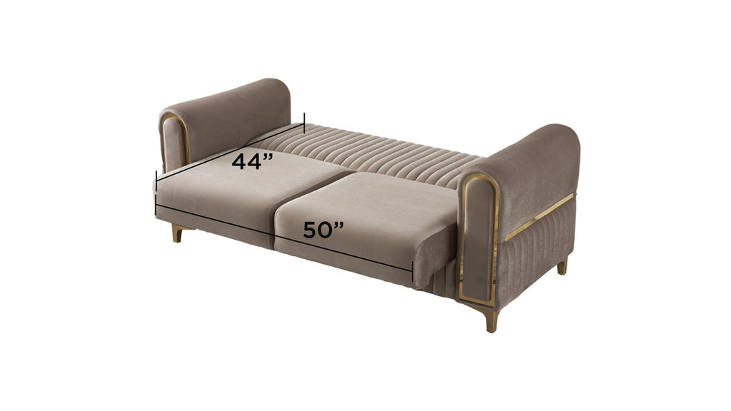 Aurelia Channel-Tufted Velvet Sleeper Sofa
