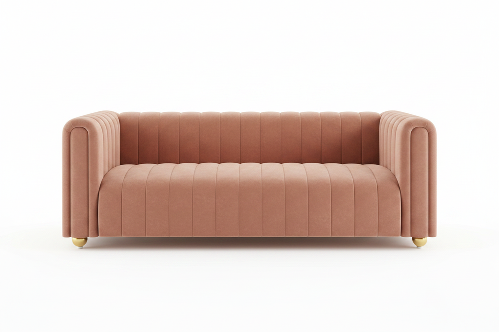 Channel Tufted Velvet Sofa