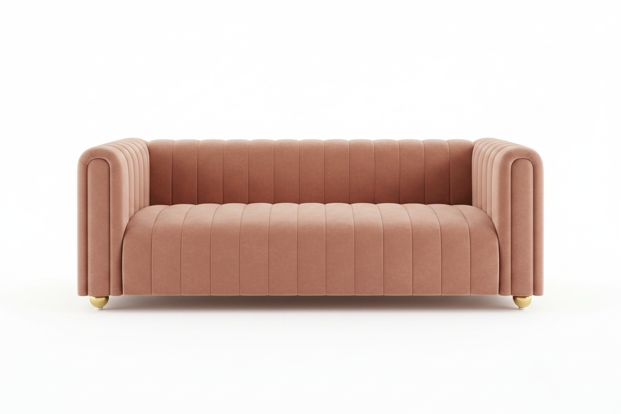 Channel Tufted Velvet Sofa
