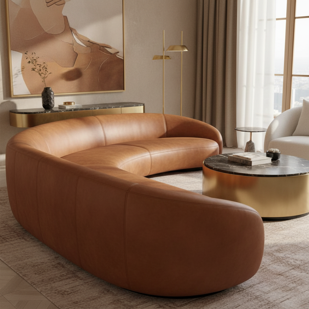 Luna Curved Boucle Sofa