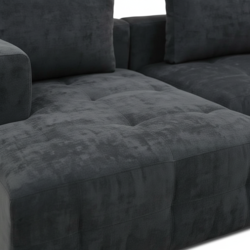 Seattle U-Shape Modular Sectional Sofa - fabric tufting detail