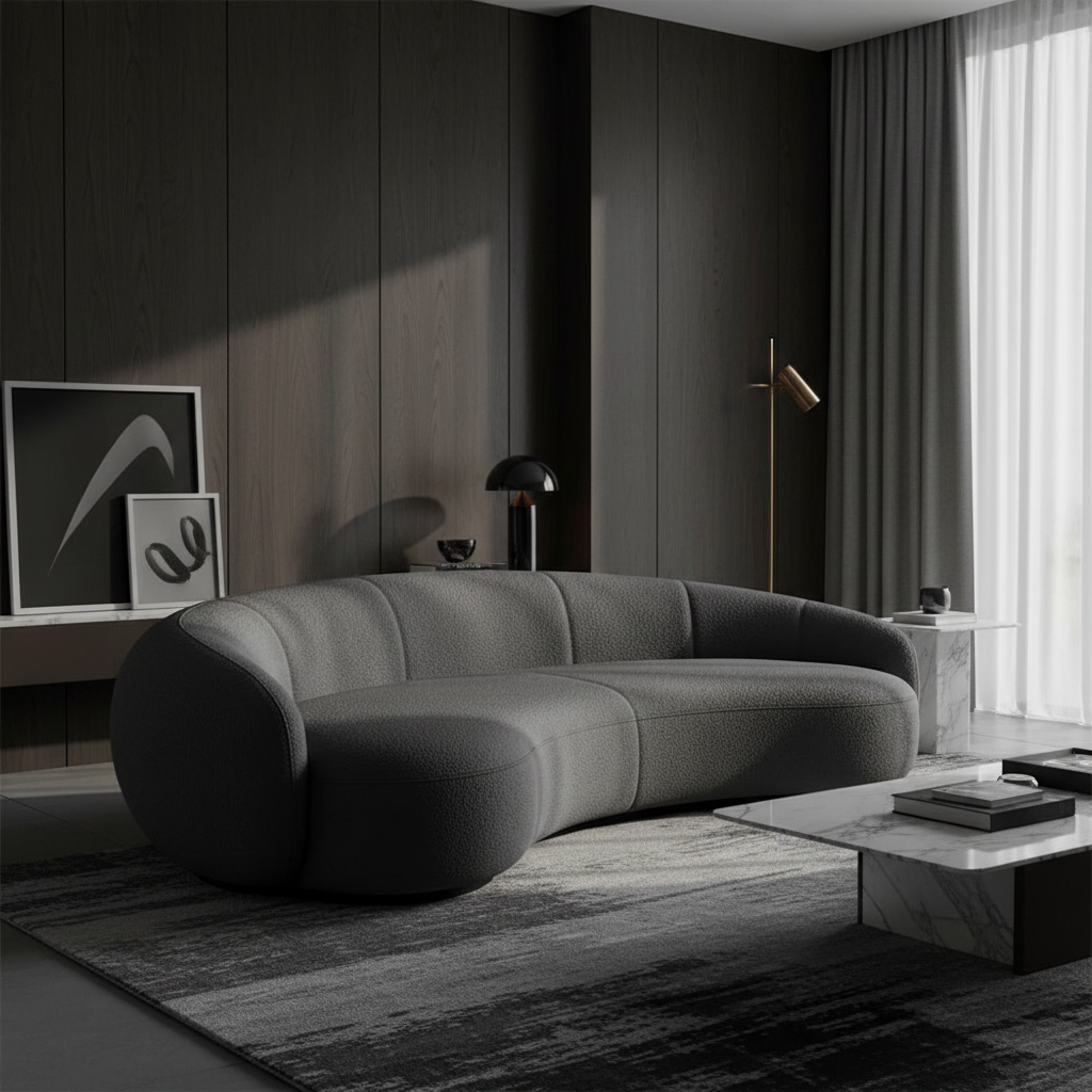 Luna Curved Boucle Sofa