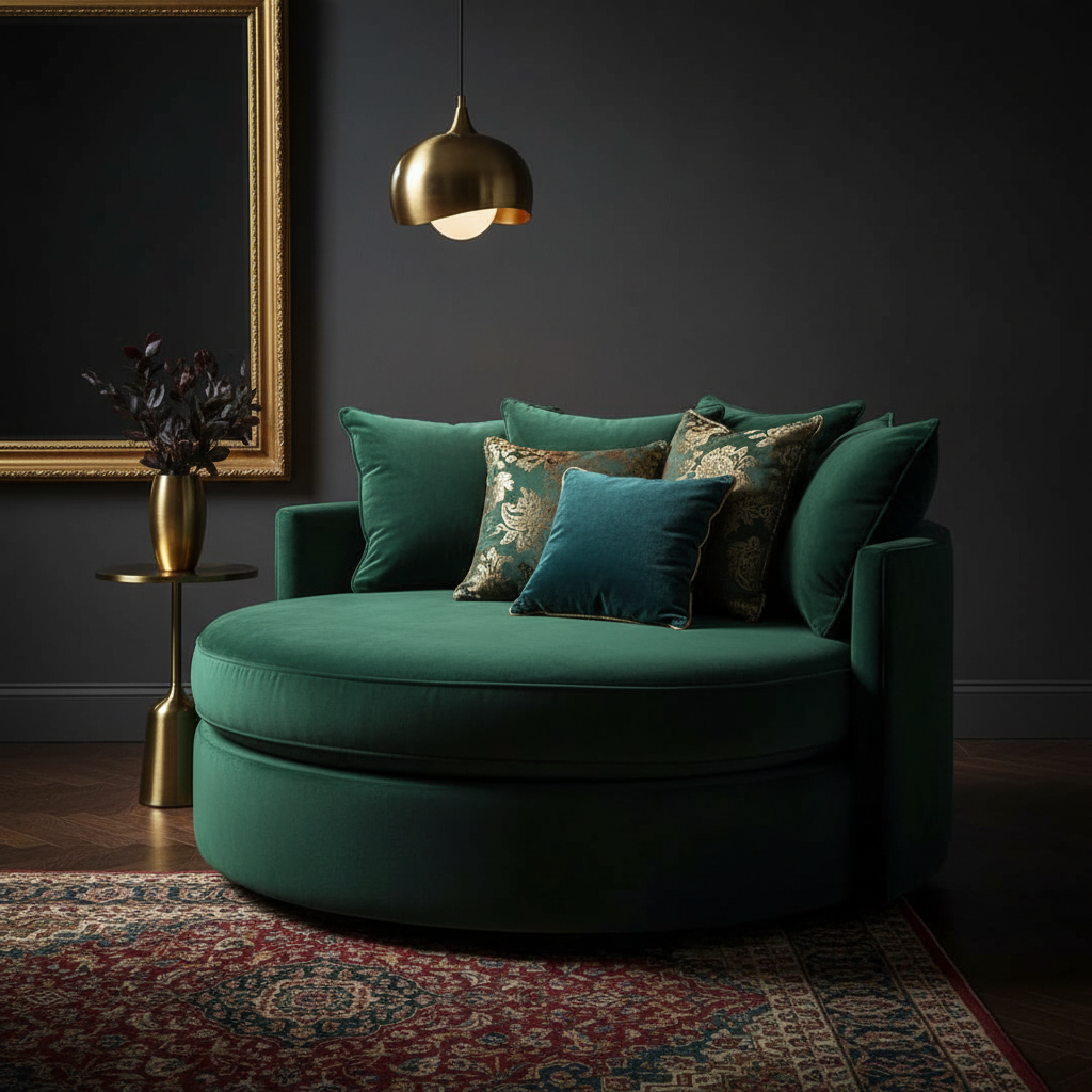 Luna Round Barrel Swivel Cuddle Chair