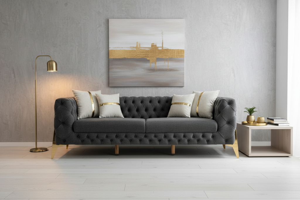 Chesterfield Luxury Sofa – Velvet & Leather