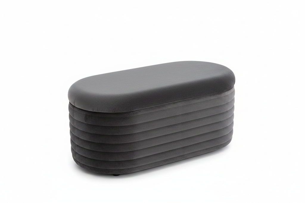 Oval Ribbed Storage Blanket Box