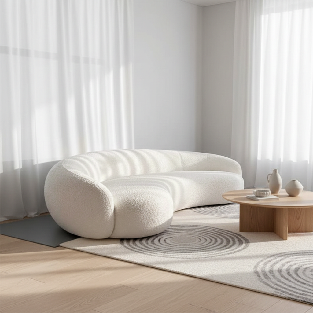 Luna Curved Boucle Sofa
