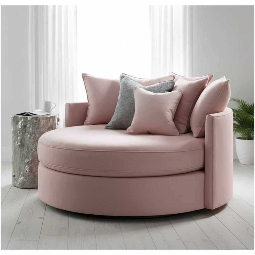 Luna Round Barrel Swivel Cuddle Chair
