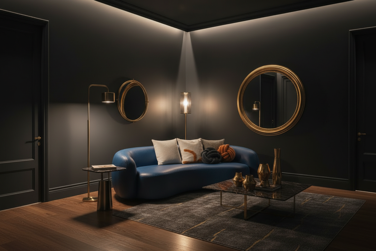 Moon Couch - Leather / Blue