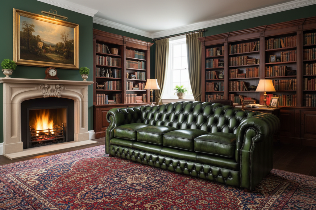 Churchill Chesterfield Sofa - library lifestyle