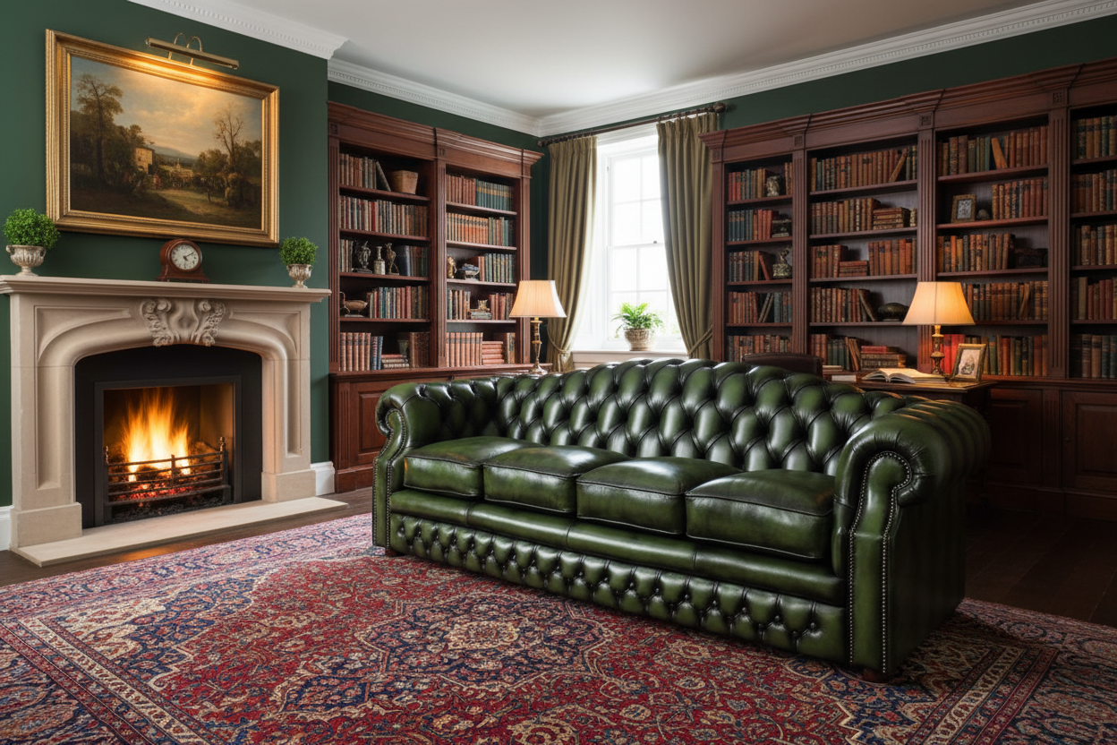 Churchill Chesterfield Sofa - library lifestyle