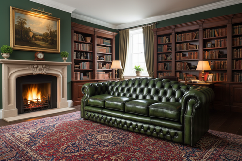 Churchill Chesterfield Sofa - library lifestyle