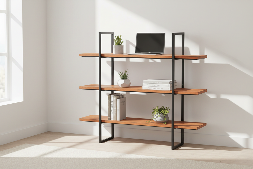 Industrial 3-Tier Open Bookshelf