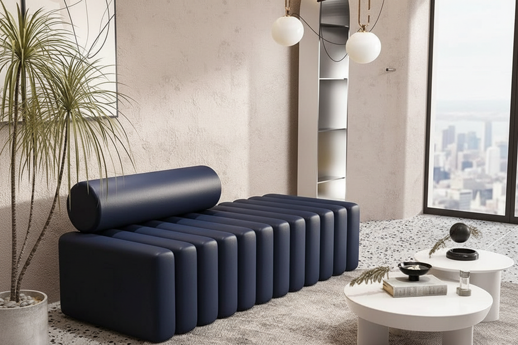 Disautoman Ribbed Segmented Daybed Ottoman